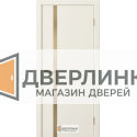 Дверь эмаль ДРИМ 2 RAL 9010 с молдингом золото